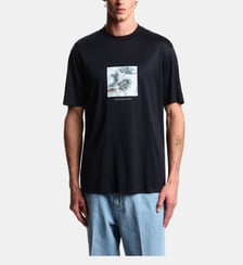 T-shirt droit à imprimé col rond Emporio Armani