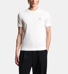 T-shirt classique en coton imprimé Emporio Armani