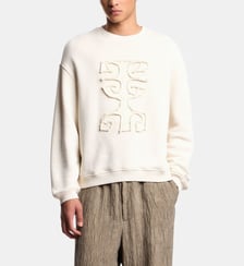 Sweat droit en coton imprimé Emporio Armani
