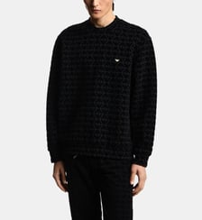 Sweat droit à motif signature Emporio Armani