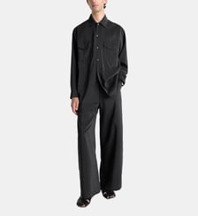 Chemise droite convertible en soie mélangée Lemaire