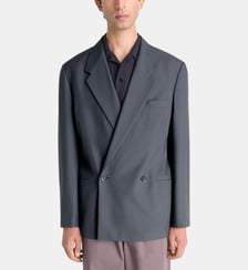 Veste droite en laine mélangée col tailleur Lemaire