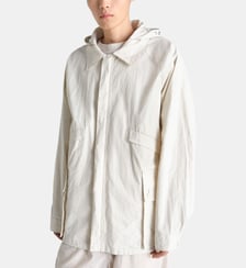 Parka droite en lin mélangé capuche Lemaire