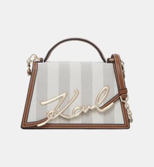 Sac à main coton mélangé rayé signature Karl Lagerfeld