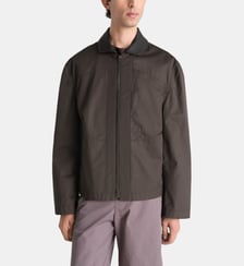 Blousons droit en coton col cuir Lemaire
