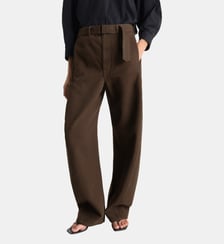Pantalon Twisted ceinturé en coton Lemaire