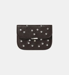 Porte-carte Soft Tab Studs en cuir Lemaire