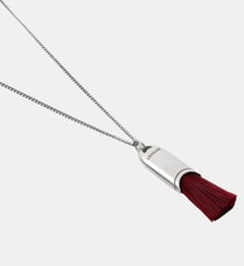 Collier long en laiton pendentif à poils signature Lemaire