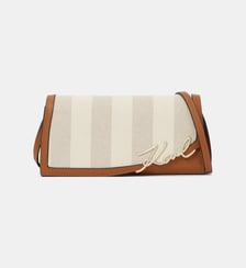 Sac pochette coton mélangé rayé signature Karl Lagerfeld