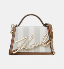 Sac à main signature à rayures Karl Lagerfeld