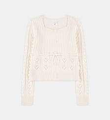 Pull droit maille à motif cœur crochet Abercrombie Kids
