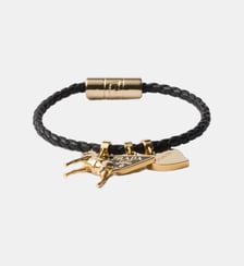 Bracelet en cuir nappa tressé Prada