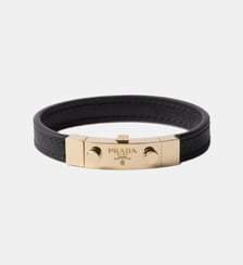 Bracelet en cuir Saffiano signature Prada