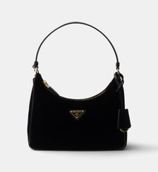 Mini sac Re-Edition 2005 en velours et cuir Saffiano Prada