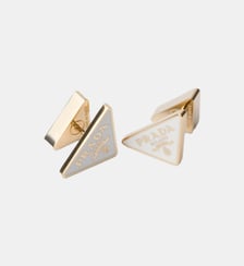 Boucles d'oreilles en métal émaillé signature Prada