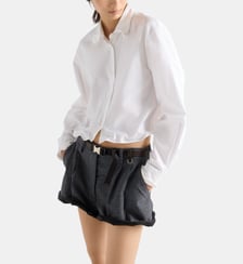 Chemise droite en coton malléable Prada