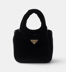Mini Sac à main en velours matelassé signature Prada