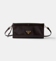 Porte-monnaie bandoulière en cuir signature Prada