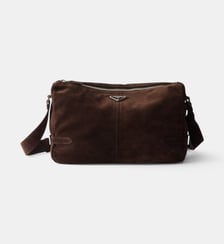 Sac à bandoulière en cuir suède signature Prada