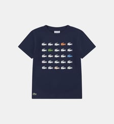 T-shirt Croc Grid en coton à motif logo Lacoste