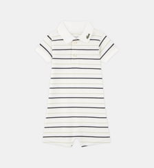 Combishort polo coton piqué à rayures Lacoste