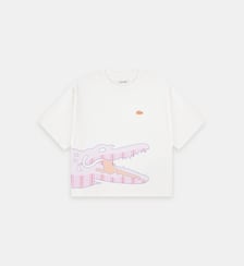T-shirt droit en coton imprimé signature Lacoste