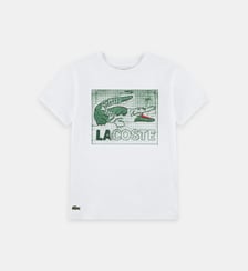 T-shirt droit en coton imprimé signature Lacoste