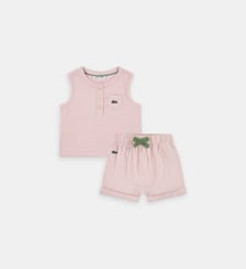 Ensemble court en gaze de coton signature Lacoste