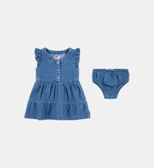 Robe en jean manches flottantes fermeture boutonnée Levi's Kids