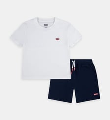 Ensemble court droit en coton mélangé imrpimé signature Levi's Kids