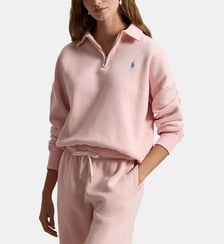 Sweat droit en coton mélangé col polo zippée Polo Ralph Lauren