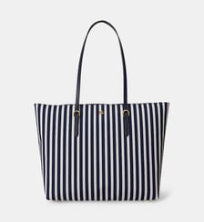 Tote bag zippé et rayé signature Lauren Ralph Lauren