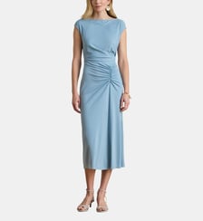 Robe ajustée plissée à mancherons en jersey Lauren Ralph Lauren