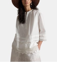 Chemise droite en coton col rond Polo Ralph Lauren