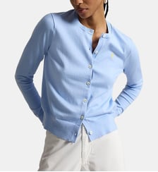 Cardigan à col rond en coton mélangé Polo Ralph Lauren