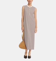 Robe midi Clover sans manches motif rayé  Roseanna