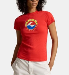 T-shirt slim en coton stretch à logo vague Polo Ralph Lauren