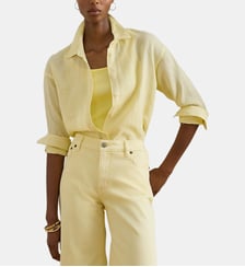 Chemise droite rayée en lin signature Lauren Ralph Lauren