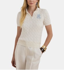 Polo ajusté torsadé en coton signature Lauren Ralph Lauren