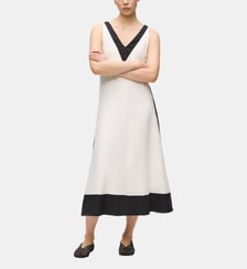 Robe longue fluide bicolore à bretelles Karl Lagerfeld