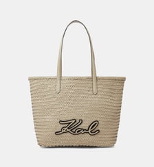 Tote bag en cuir signature Karl Lagerfeld