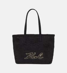 Tote bag en cuir signature Karl Lagerfeld