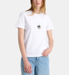 T-shirt droit Ikon Circle Choupette strass coton bio Karl Lagerfeld