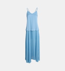 Robe longue jupe plissé bretelles corde  Karl Lagerfeld