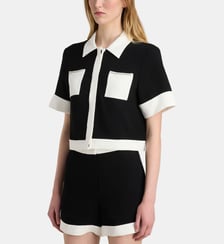 Top bicolore chain detail manches courtes Karl Lagerfeld