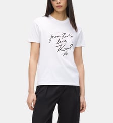 T-shirt droit coton bio signature Karl Lagerfeld