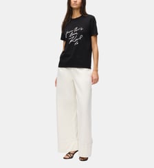 T-shirt droit coton bio signature Karl Lagerfeld