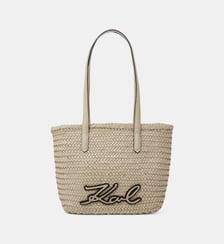 Tote bag en cuir signature Karl Lagerfeld