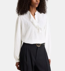 Blouse Fava rayures et jabot coton Laurence Bras