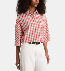Chemise droite carreaux coton Laurence Bras